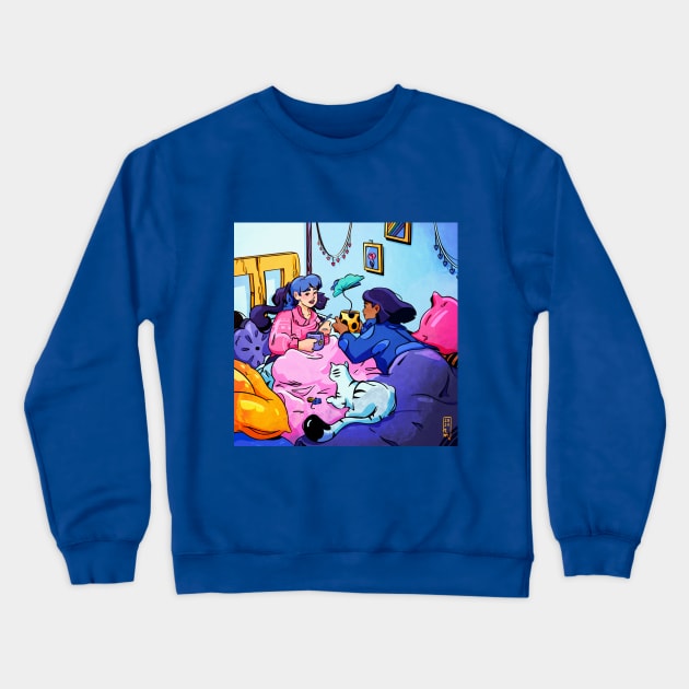 Sleepover Crewneck Sweatshirt by kjm.illustrations